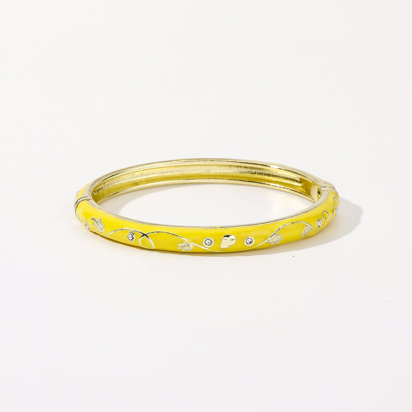Alloy Open Drop Oil Enamel Small Flower Ethnic Style Tourist Bracelet