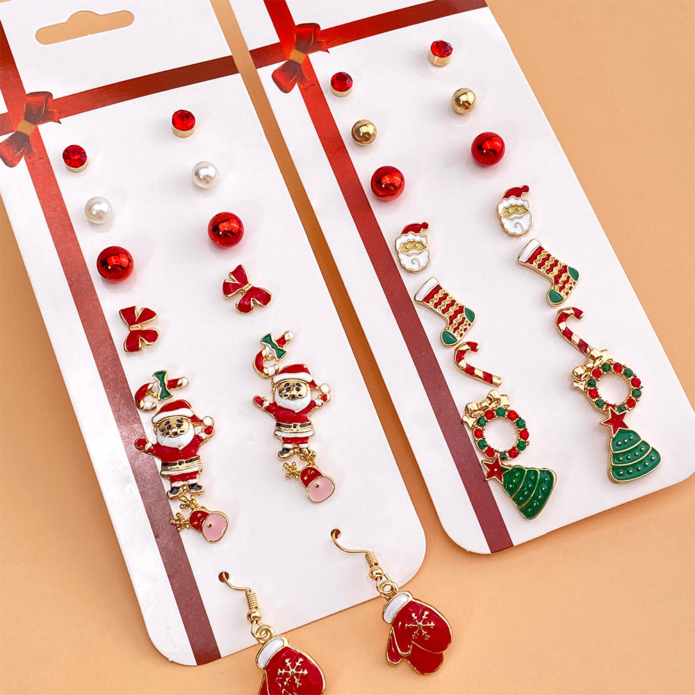 Weihnachtsanzug Koreanischer Schmuck Emaille Mode Ohrringe