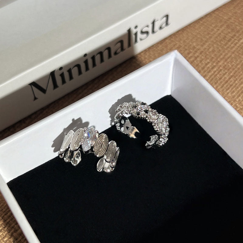 Track Niche Brushed Vintage Open Female Unisex Style Ring