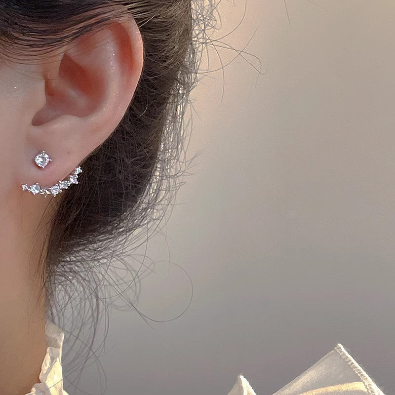 Boucles d'oreilles en Zircon pour femme, Design de Niche, personnalité Super Flash