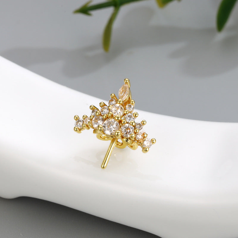 High Sense Ice Queen Diamond Inlaid Crown Ear Suit Female Jewelry Set