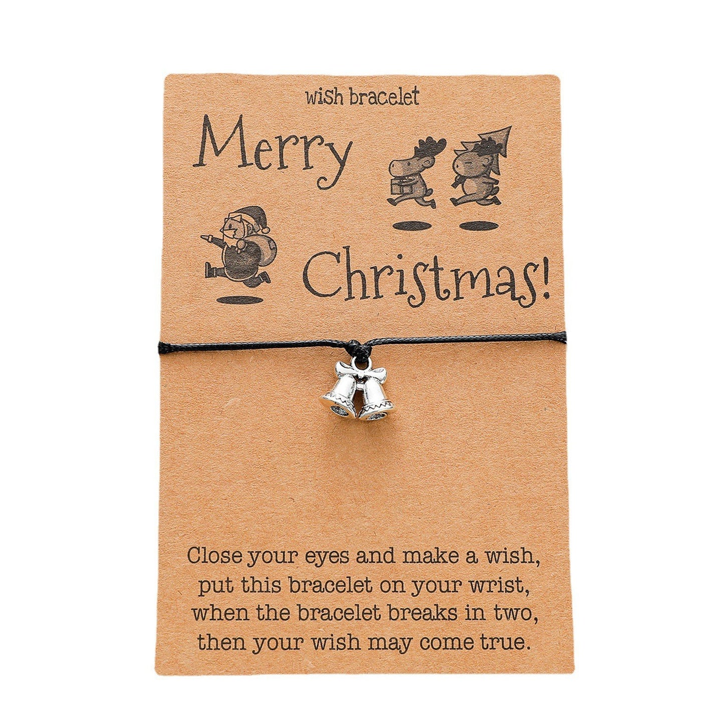 Christmas Card Alloy Pendant Hand Weaving Bracelets