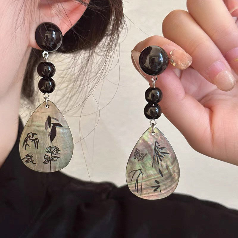 Women's Chinese Ancient Style Tassel National High Sense Stud Earrings