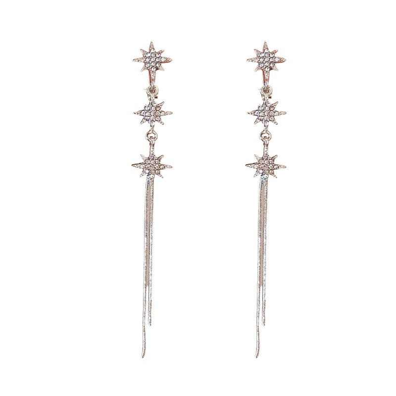 Boucles d'oreilles longues à pampilles de noël pour femmes, élégantes et à la mode