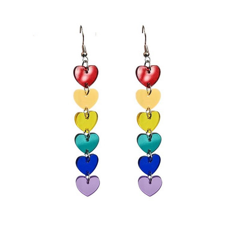 Women's Summer Acrylic Sweet Transparent Love Heart Eardrops Earrings