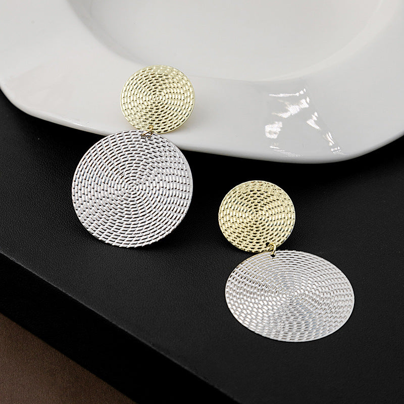 Needle Simple Round Contrast Special Interest Light Luxury Earrings