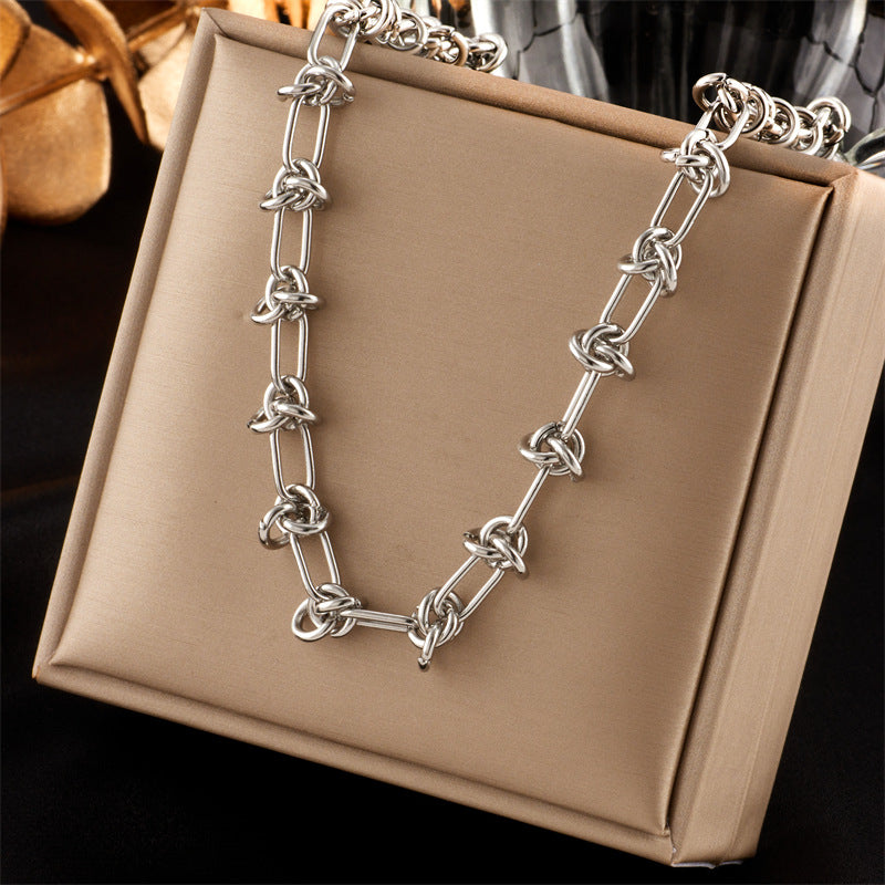 Fashion Vintage Metal Hip Hop Punk Gold-plated Titanium Steel Necklaces