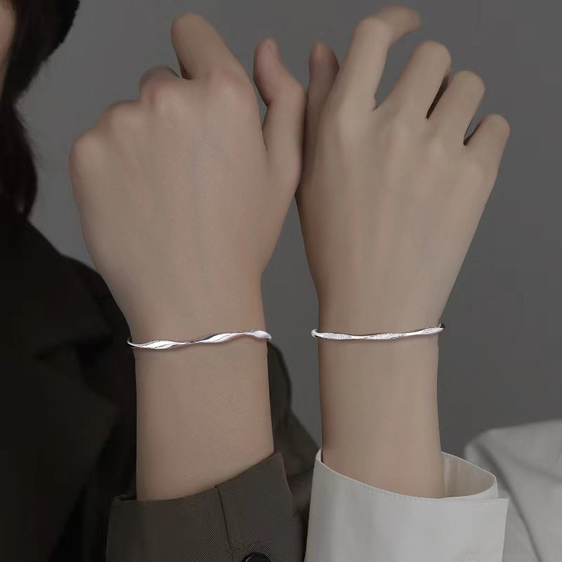 Women's & Men's One Pair Design Versatile High-grade Frosted Bracelets