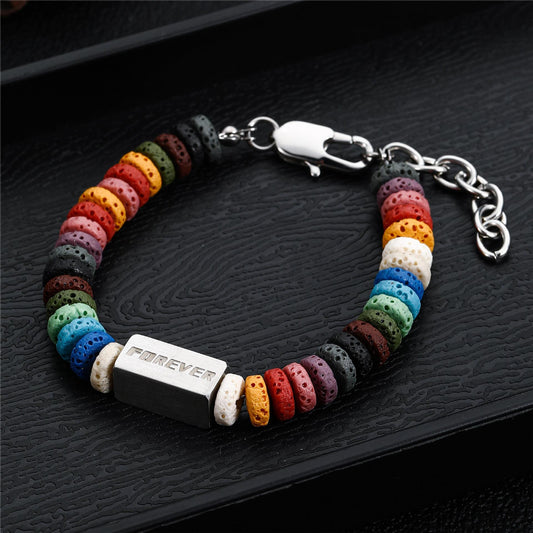 Volcanic Rock Titanium Steel Male Hip Bracelets