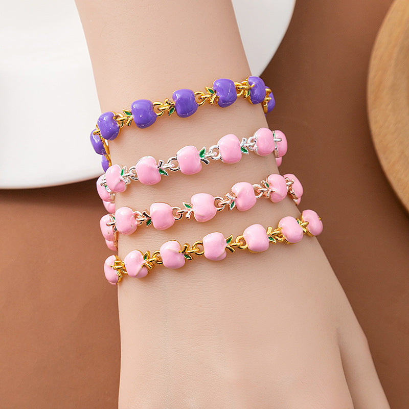 Fruit Apple Creative Personality Drop Oil Bracelets