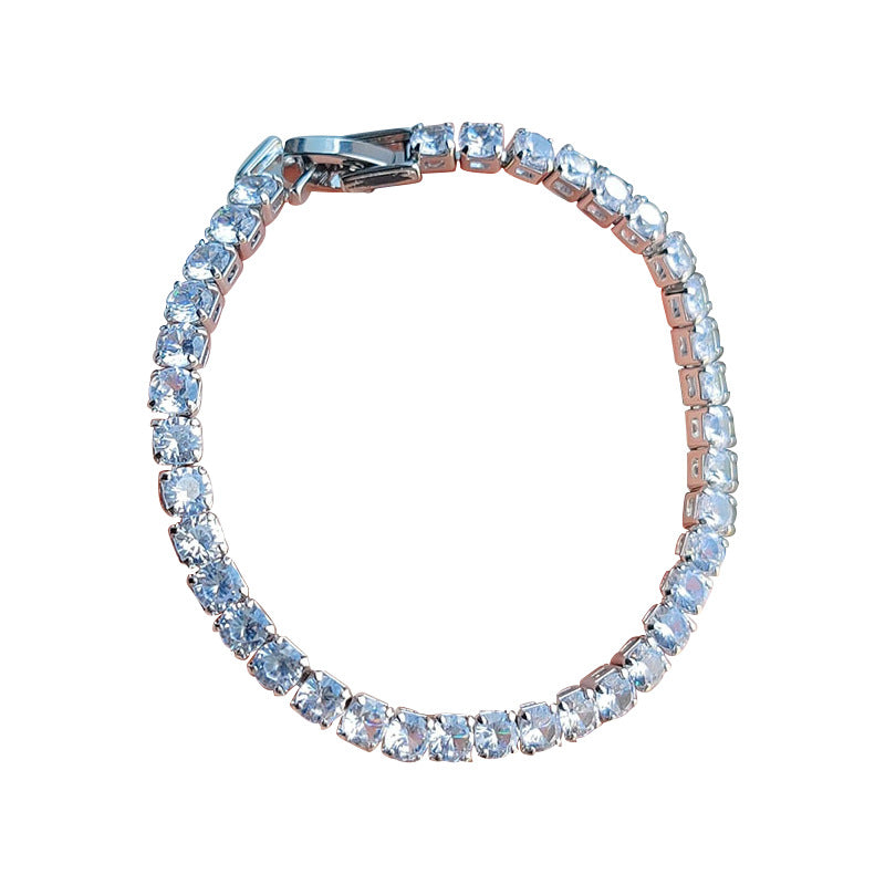 Mode Einfaches Design Einreihige Volle Strass Zirkon Weibliche Armbänder