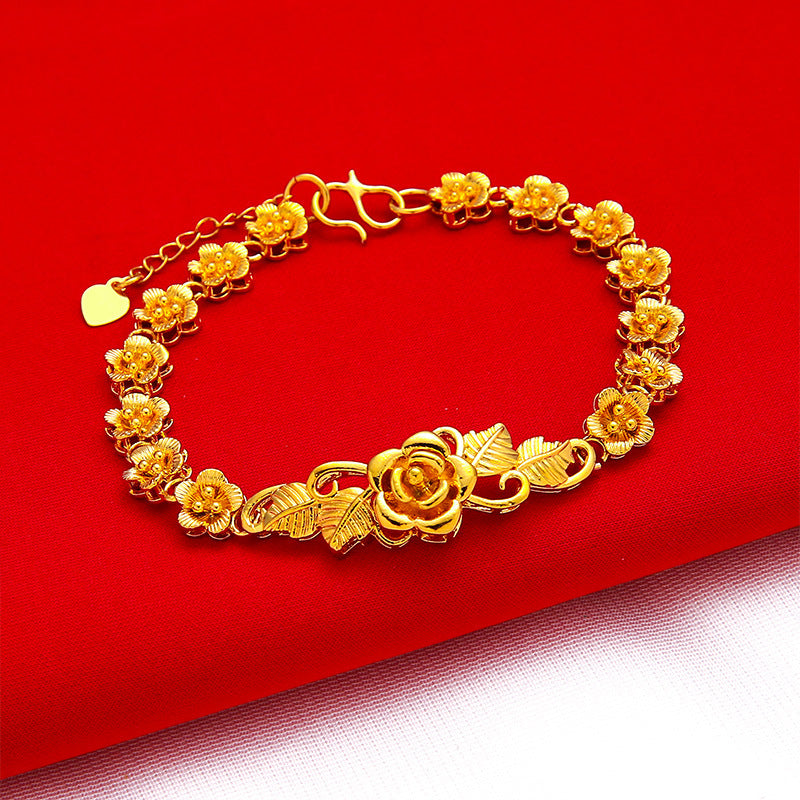 Alluviale Gold-Rosen-Imitat-Liebe-Vietnam-Placer-Armbänder