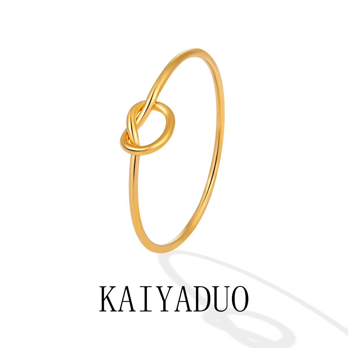 Women's Personality Simple Golden Knotted Fashion Gold-plated Titanium Ring