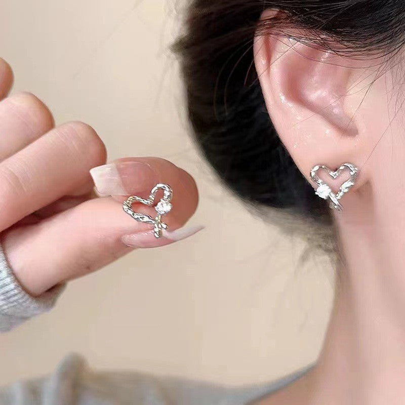 Gentle Temperamental Pearl High-grade Diamond Decorations Niche Stud Earrings