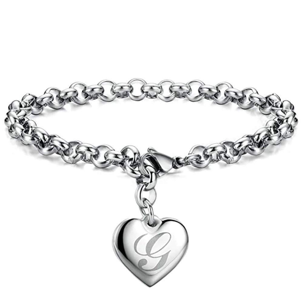 Letters Fashionable Lettering Titanium Steel Female Bracelets