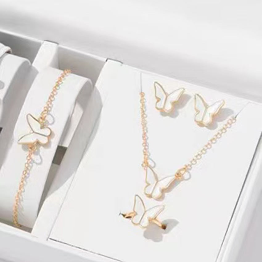Drip Glazed Exquisite Simple Minority Fashion High-grade Clavicle Chain Elegant Jewelry Set