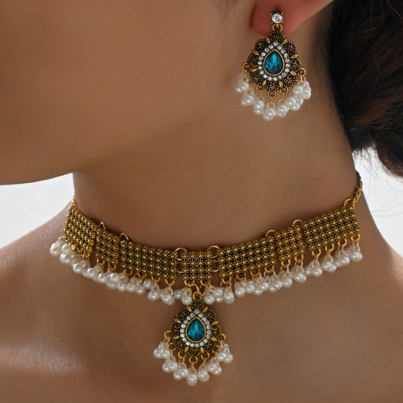 Indian Ethnic Style Vintage Gemstone Beads 2 Necklaces