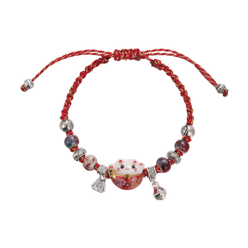 Niche Design Lucky Cat Bell Female Bracelets