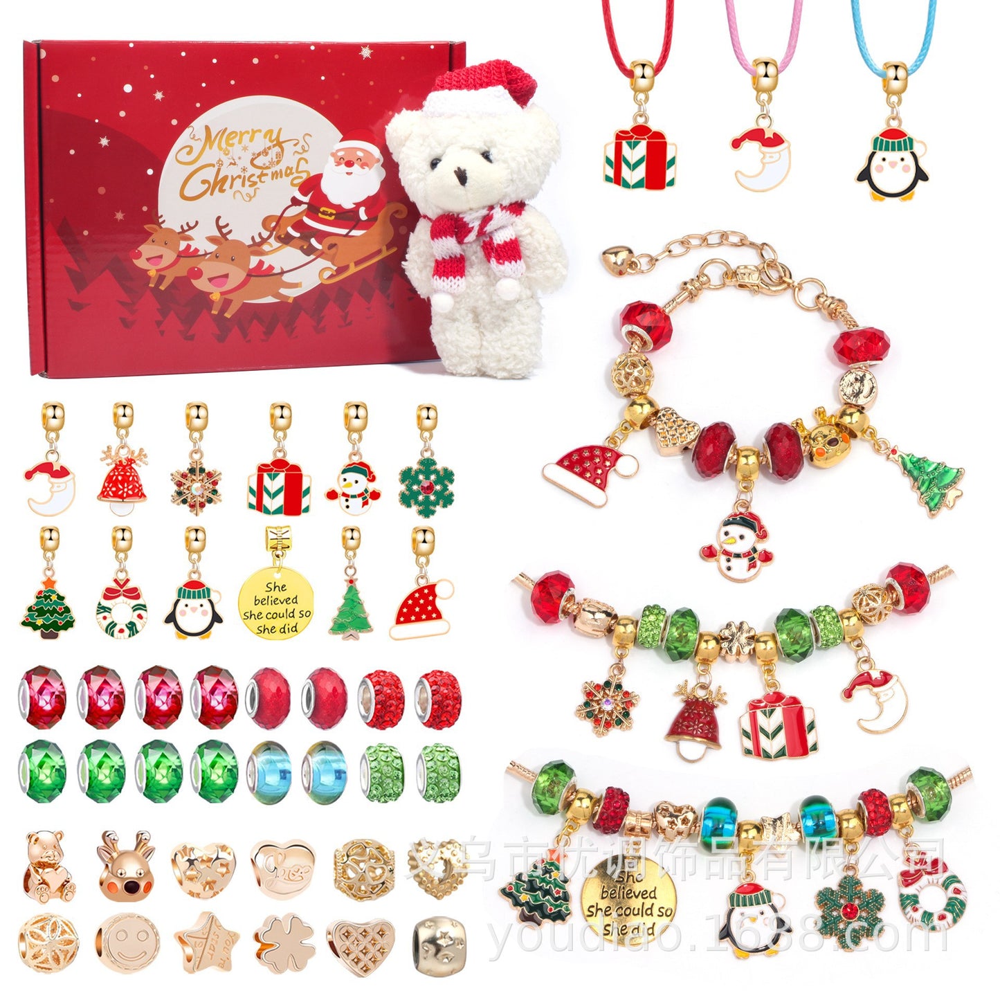 Children's Christmas Suit Santa Claus Cartoon Pendant Bracelets