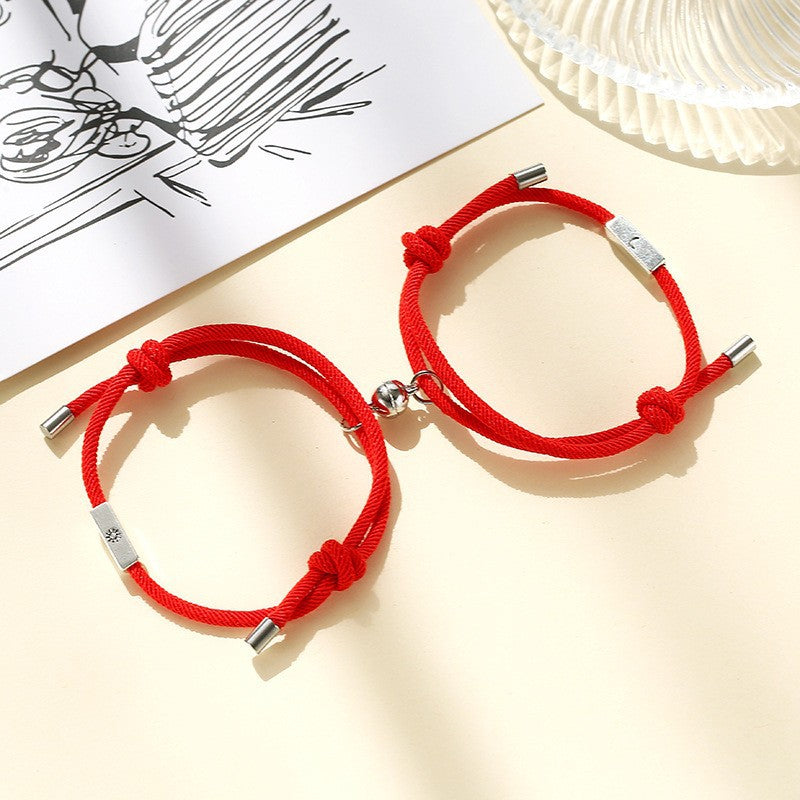 Couple Pair Of Magnet Suction Simple Retro Bracelets