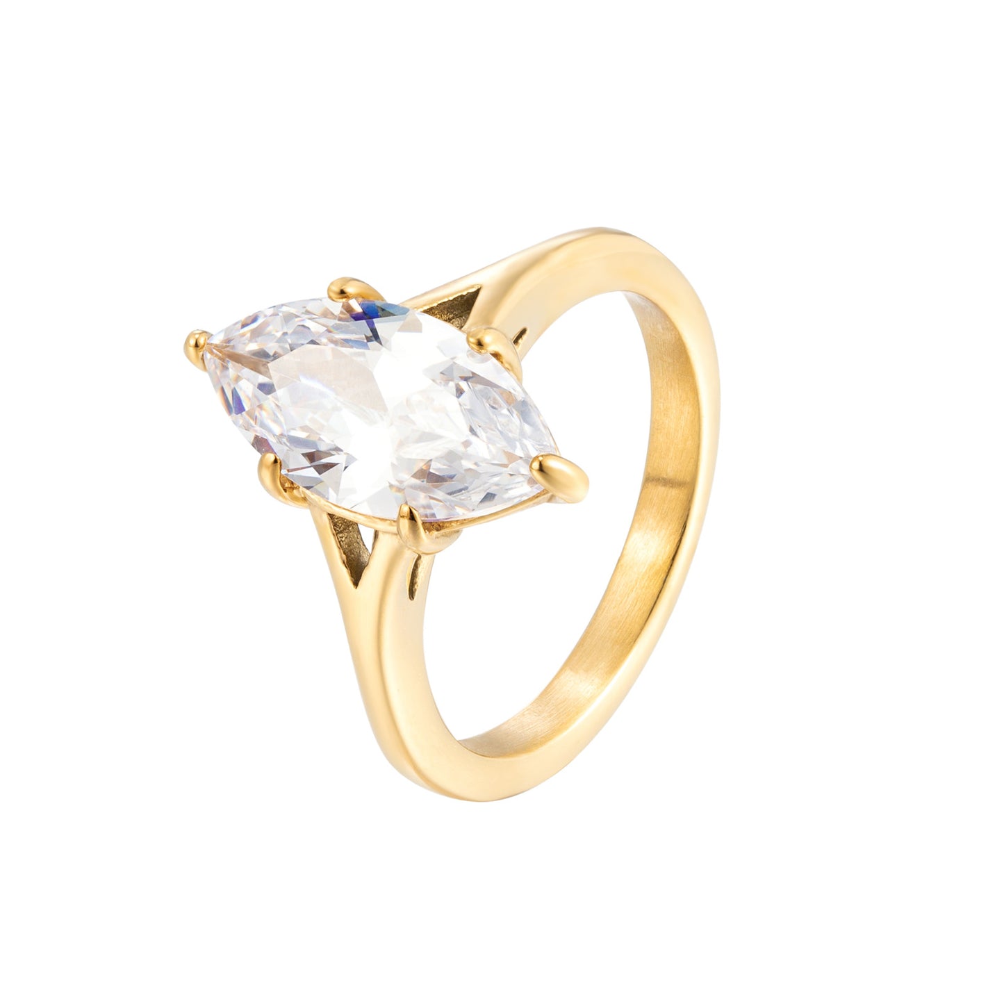 Light Luxury Horse Eye Diamond Female Exquisite High Sense Ring