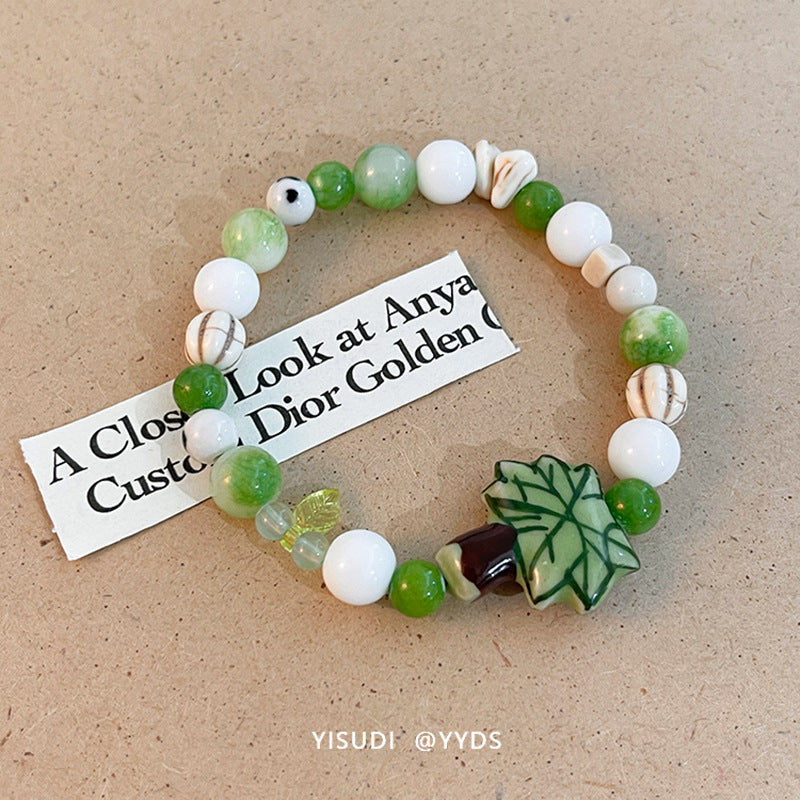 Fresh Green Niche Unique Design High Bracelets