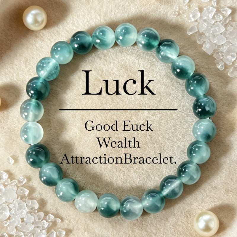 Blue White Jade Water Grass Crystal Bracelet