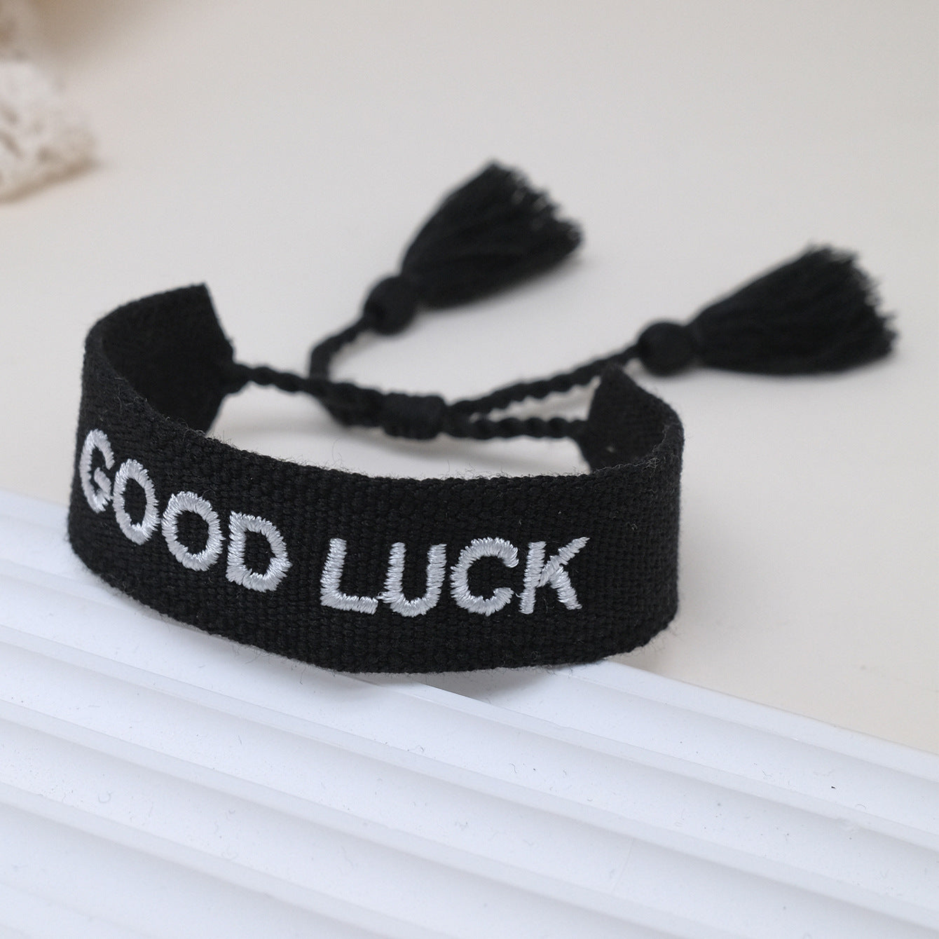 Embroidery Letters Hand-woven Tassel Unisex Party Bracelets