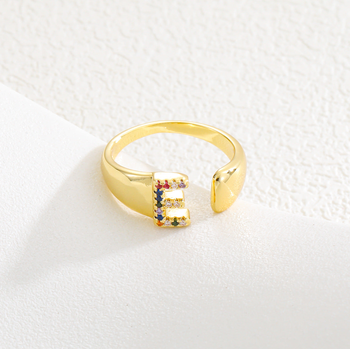 Letters Gold Plated Cell Phone Finger Ring