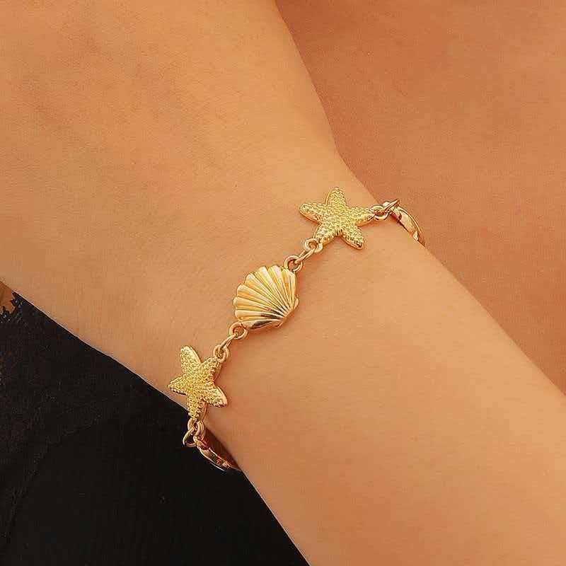 Women's Ocean Style Shell Starfish Waist Chain For Jewelry Set