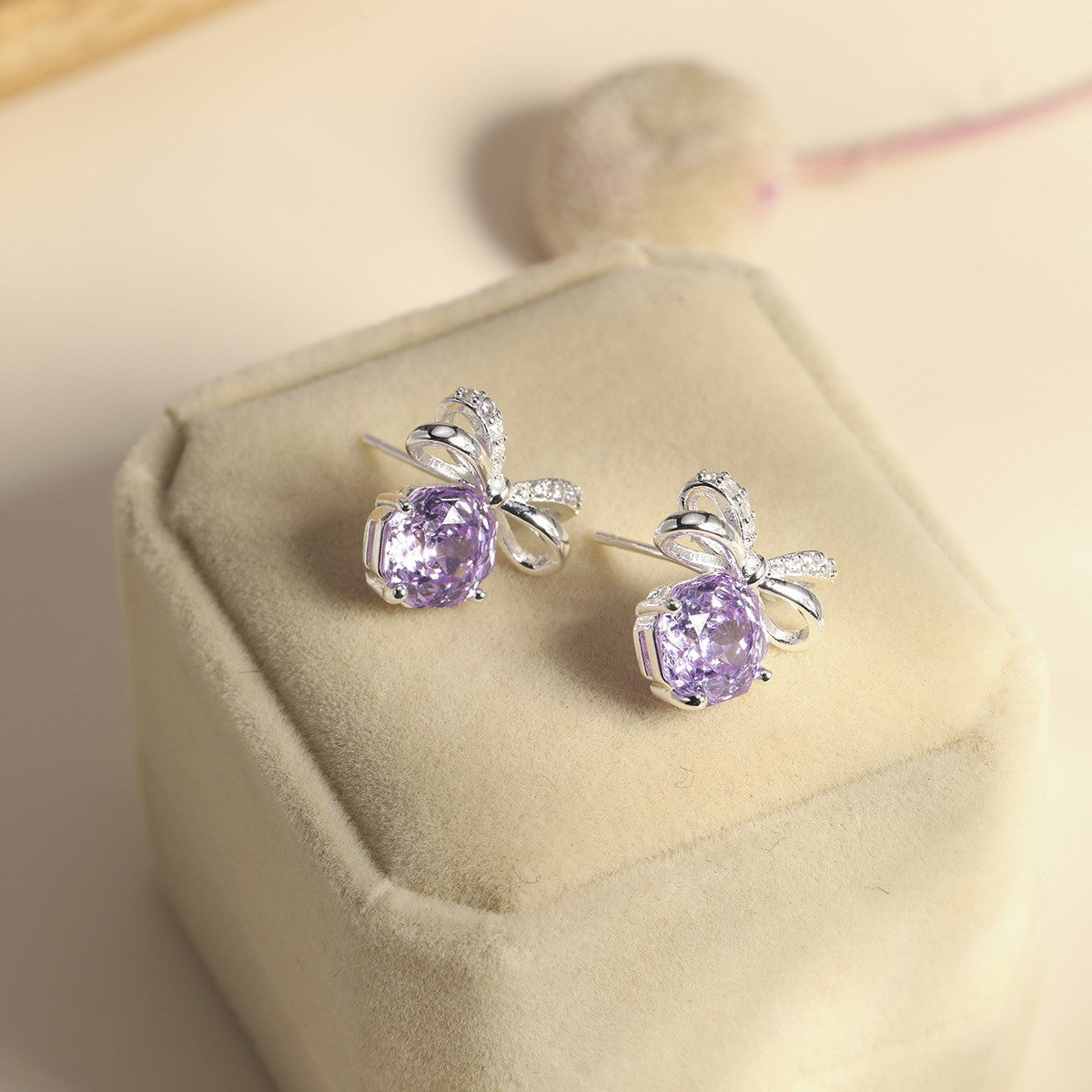 Pearl Colorful Zircon Female Fresh Temperament Stud Earrings