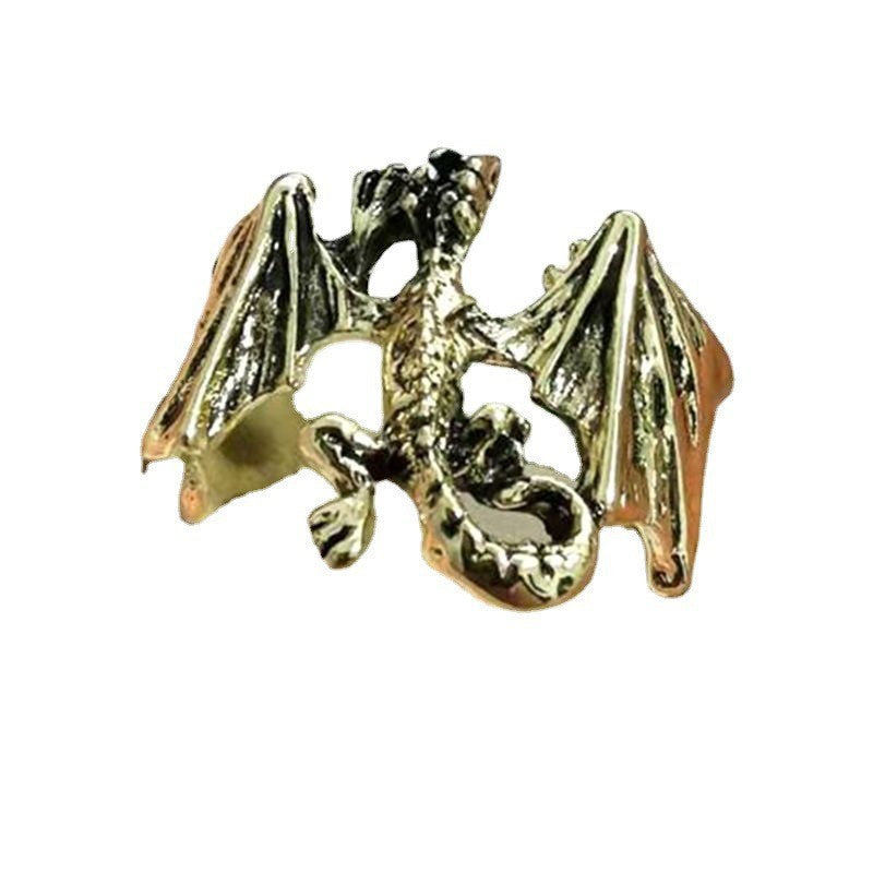 Fashion Punk Bat Couple Adjustable Lizard Ring