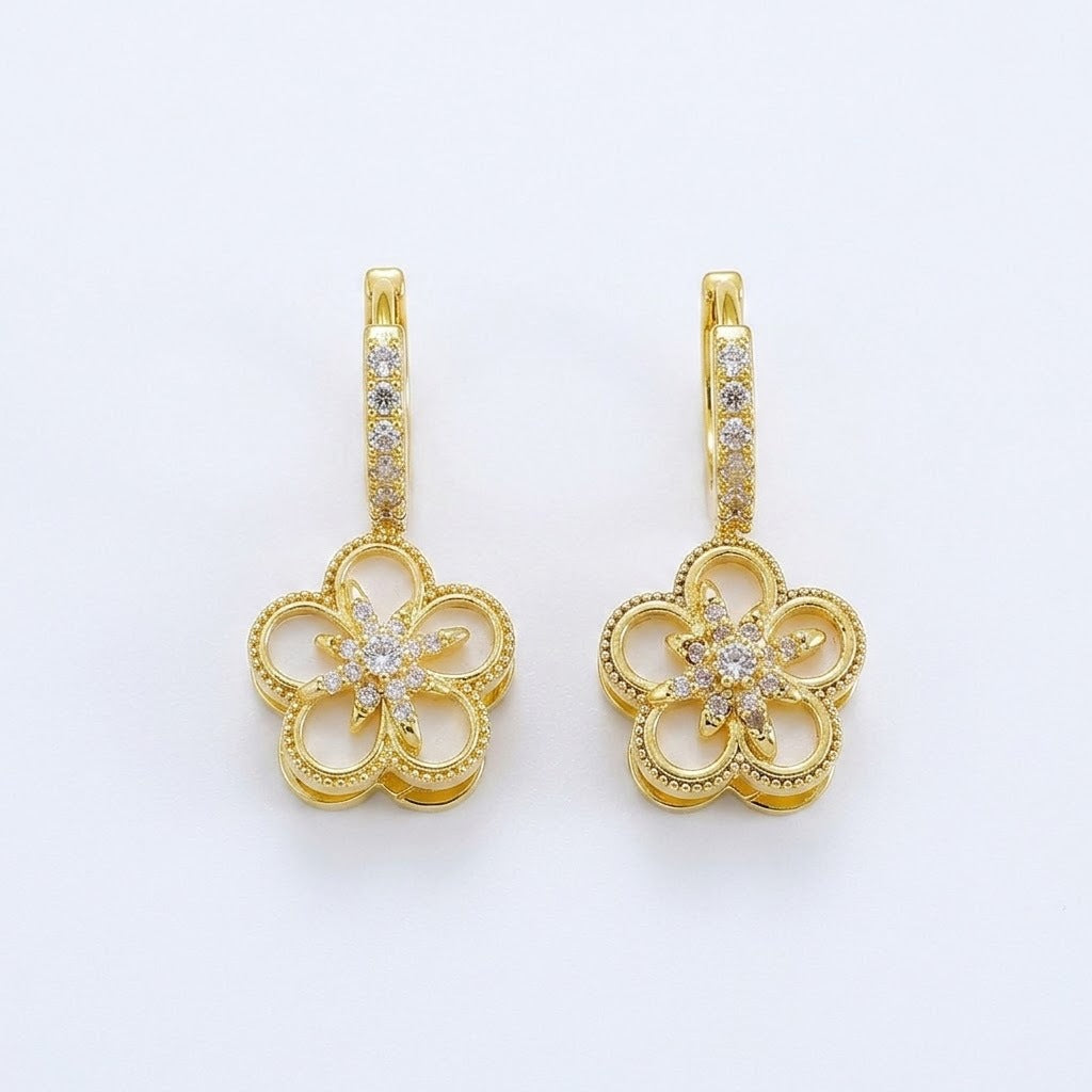 Women's Temperamental Minority Design Simple Flower Choice Earrings