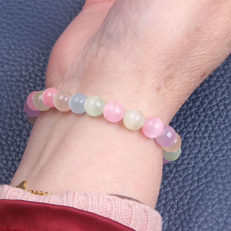 Men's Eye Round Beads Lucky Lady Fresh Simple Bracelet