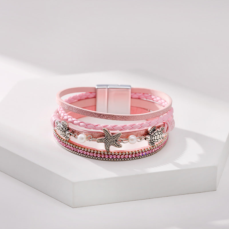 Style Small Starfish Design Turtle Decoration Bracelet