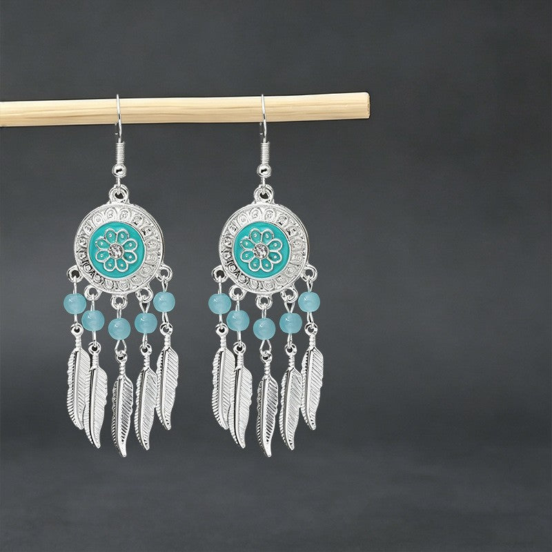 Bohemian Tassel Water Drop Summer Vacation Style Dopamine Earrings