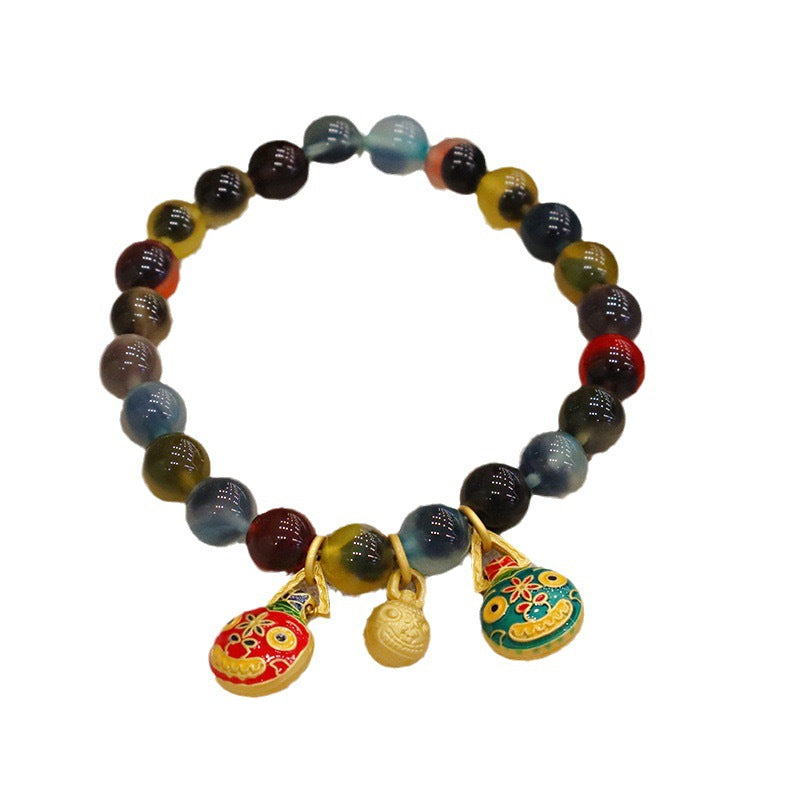 Bracelets de bête en or avalant de l'agate de coeur de sucre