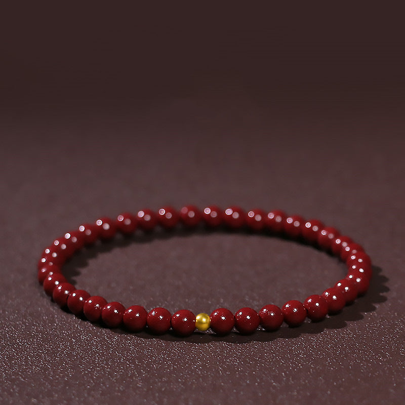 Women's & Men's Cinnabar Cross Zodiac Anniversary Year Red Bracelet