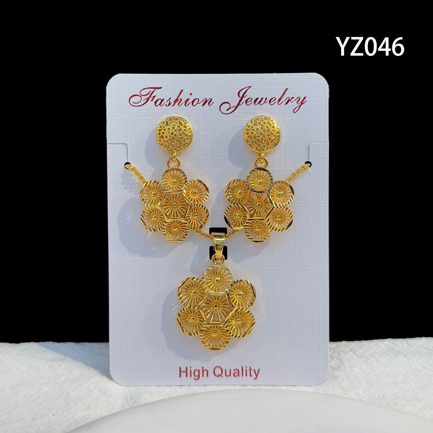 Love Heart Flowers Ear Medium Suit Pendants