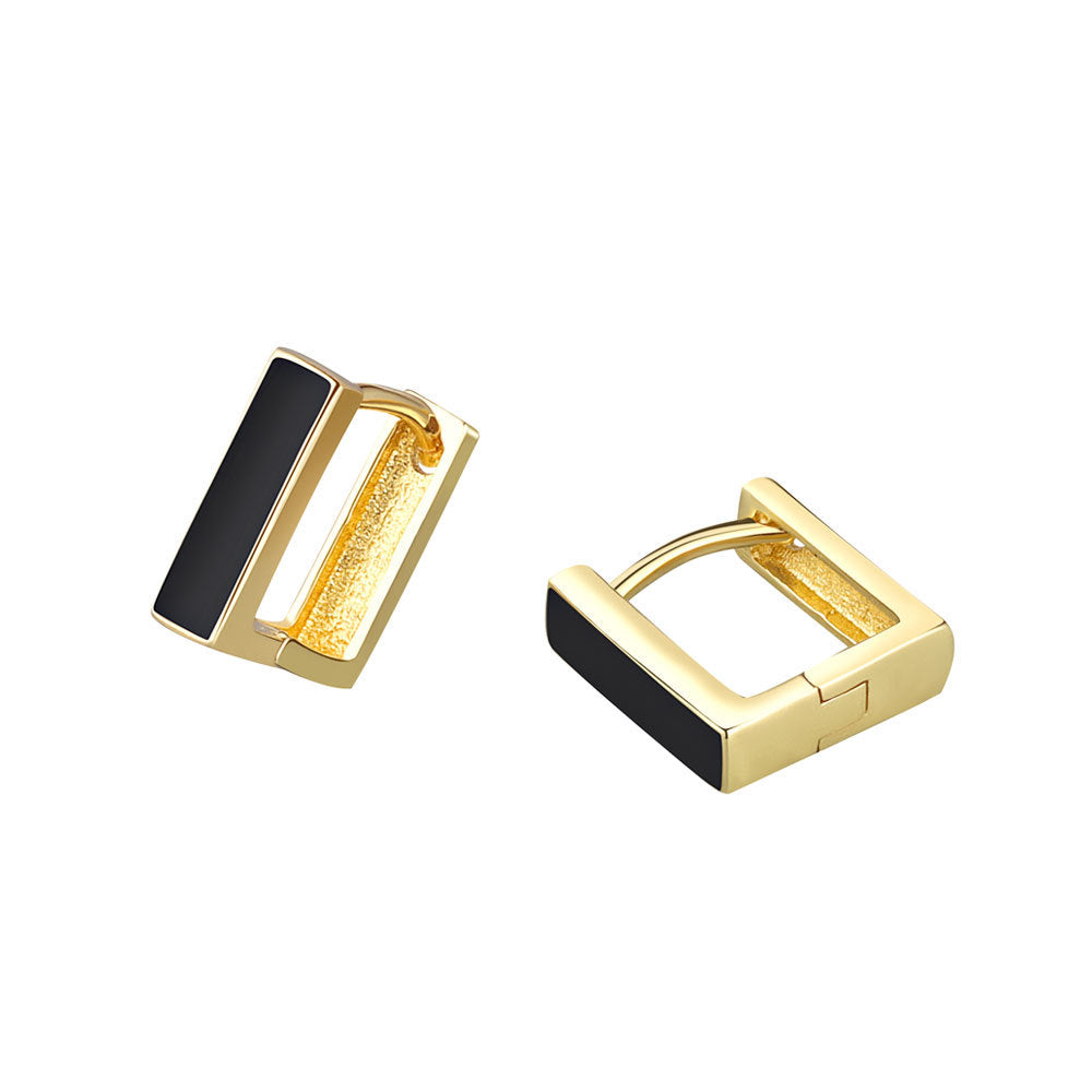 Small Fashion Three-dimensional Square Epoxy Female Earrings