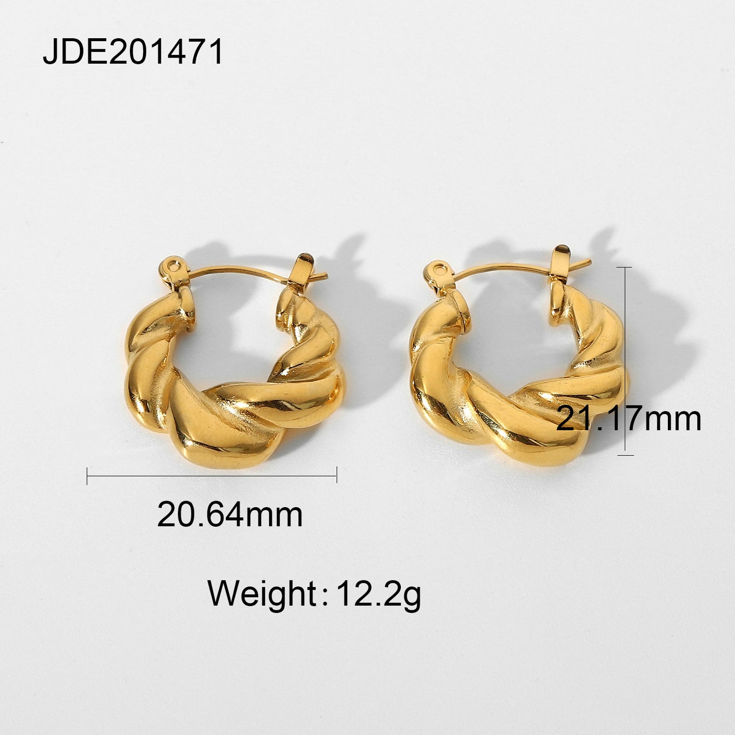 Women's Claw Bag Gold Plated Stainless Steel Ring-shaped Earrings