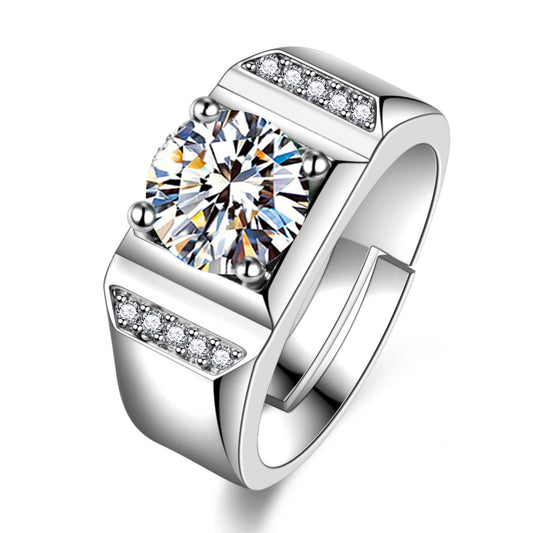 Opening Business Domineering Imitation Moissanite Rhinestone Rings