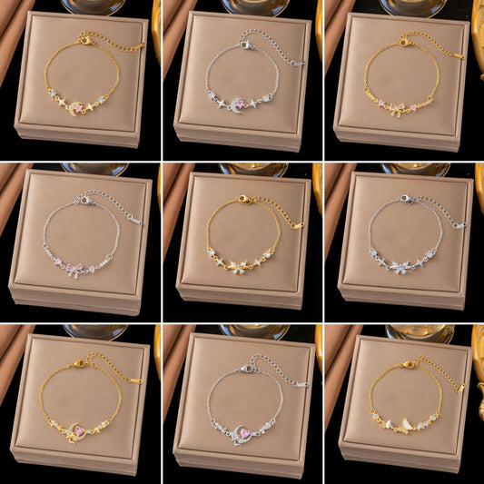 Bow Female Design Zircon High Sense Fashionable Bracelets