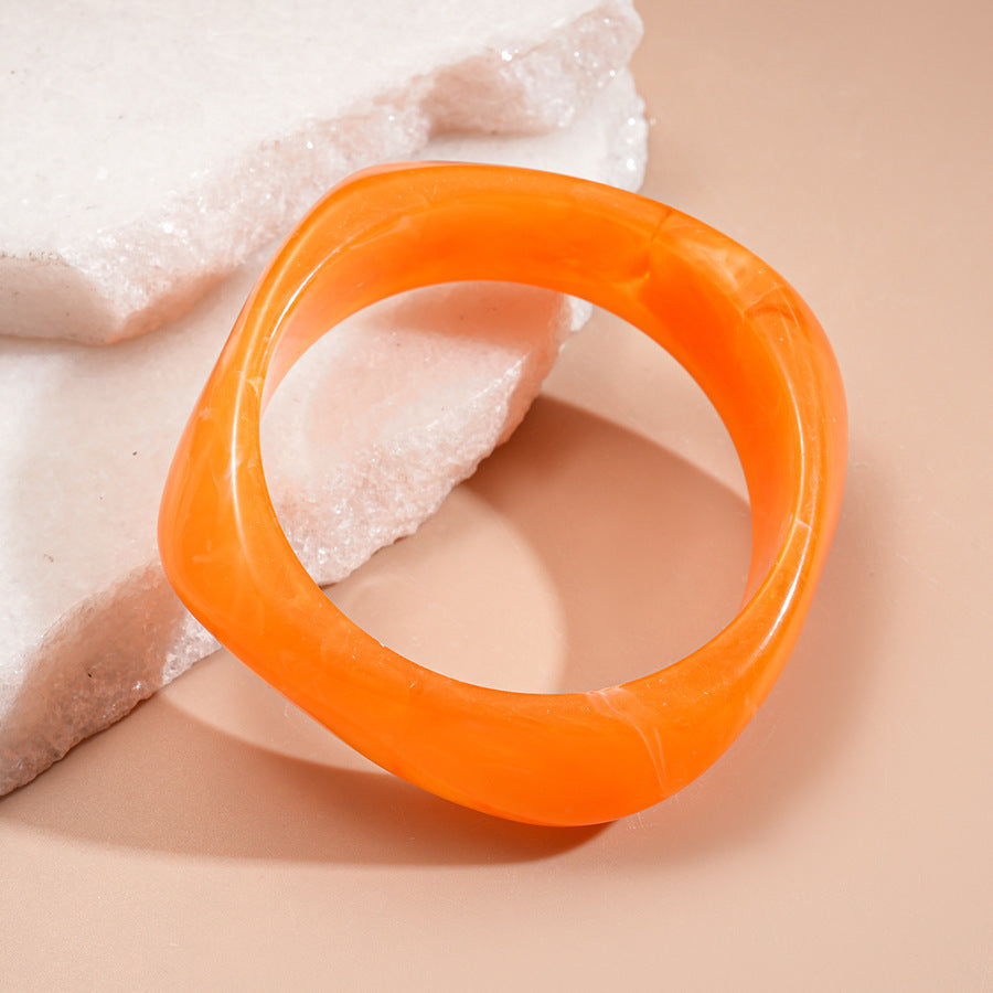 Women's Irregular Resin Minority Simple Retro Temperament Personality Fashion Design Unique Bracelets