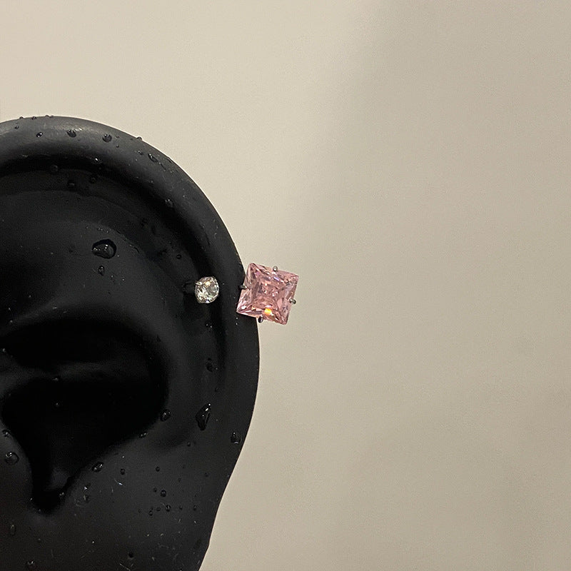 Super Flash Square Zircon Internal Thread No Need To Take Rings