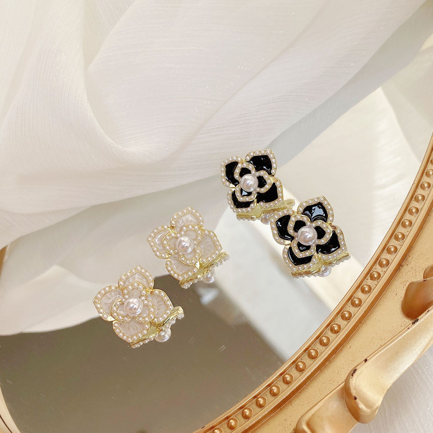 Camellia Elegant French Style High Sense Earrings