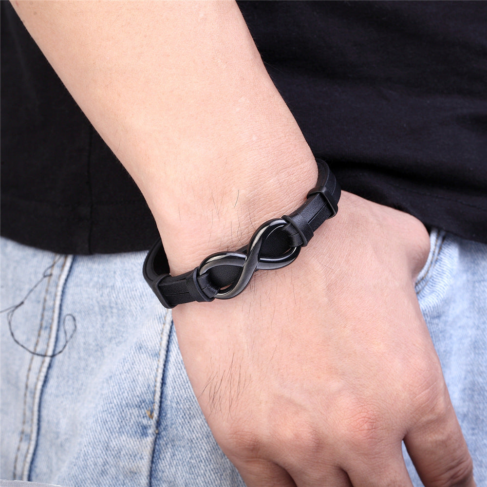 Men's Fashion Korean Style Leather Personality Rope Bracelets