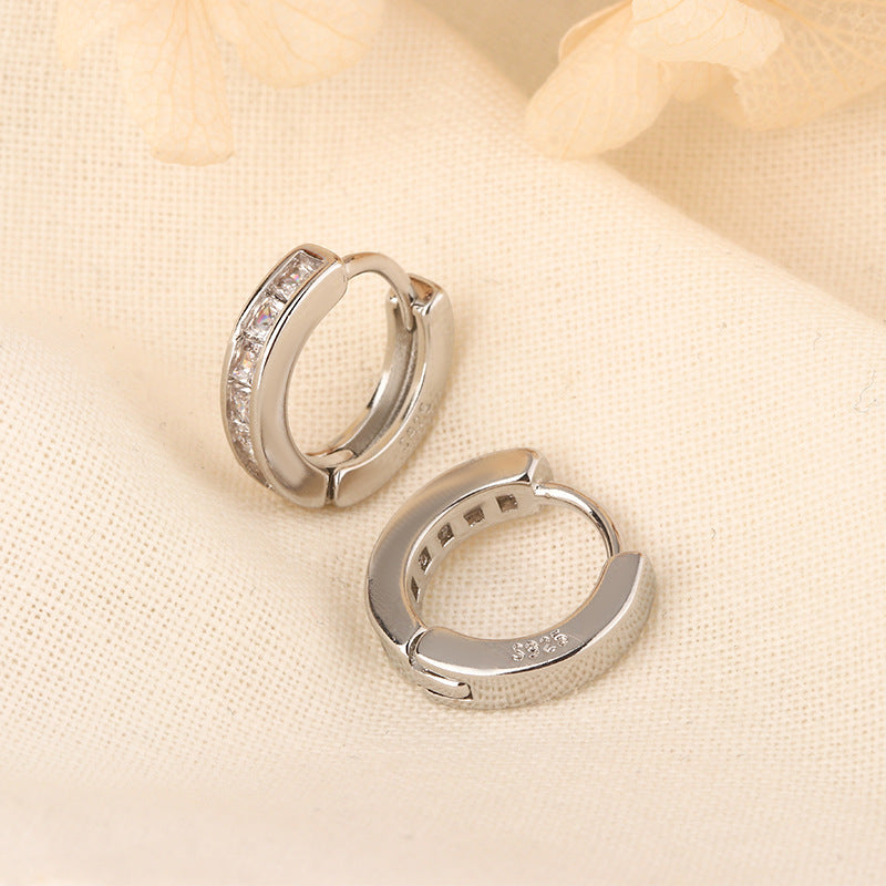 Drill Female Personality Wild Twin Circle Ear Earrings