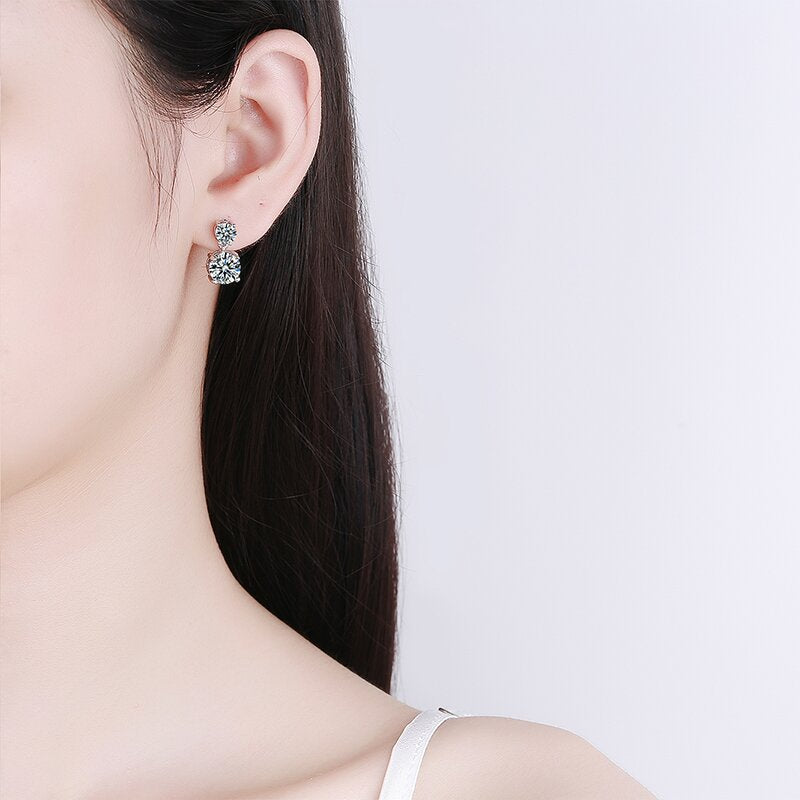 Boucles d'oreilles géométriques en Zircon incrusté de cuivre pour femmes, à la mode