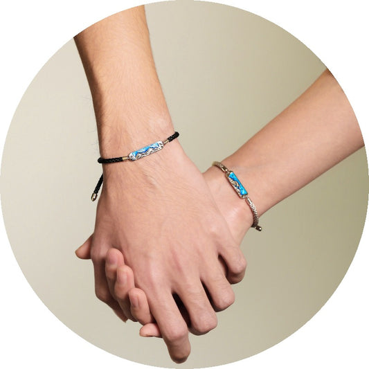 Serment Couple paire sangle de transport corde tressée Bracelets féminins